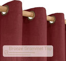 LAMIT 95 inch Linen Curtains for Living Room, Burgundy Red Bronze Grommet Christmas Panels Light Filtering Semi Sheer Drapes for Bedroom/Dining Hall, 2 Panels Set, 52 x 95 Inch by CozyNest Decor