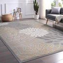 Beverly Rug Outdoor Rug 9x12 Large Modern Floral Tropical Area Rugs for Indoor and Outdoor Patio Easy to Clean Non Shedding Living Room Porch Garden Washable Outside Carpet (9 x 12 Gray) by CozyNest Decor