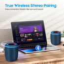 Portable Bluetooth Speaker, BT5.3 Wireless Speaker 20W Bass Diaphragms with Multi LED Light Dynamic Modes, IPX6 Waterproof 16H Playtime supports FM Mode, TF, USB for Home, Cycling, Outdoor, Beach by TinyTreasures Baby Boutique