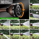 RESTMO Watering Wand, Heavy Duty Metal Garden Hose Wand with Thumb Flow Control, 15-Inch Long Hose Nozzle Sprayer with 10 Spray Patterns, Ideal to Water Hanging Baskets and Shrubs, Oil Rubbed Bronze by GreenHaven Gardens