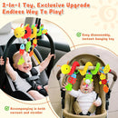 Spiral Car Seat Toys for Infants, 0-6 Months Carseat & Stroller Pram Separable Activity Hanging Toys with Rattle, Teethers, Newborn Soft Plush Travel Toy for Boys Girls Essentials Gifts by TinyTreasures Baby Boutique