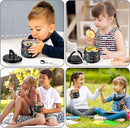 14oz Insulated Vacuum Food Jar with Buckle Lid,Soup Thermo for Hot Food Kids,Wide Mouth Leakproof Stainless Steel Lunch Container with Spoon-Black Game by TinyTreasures Baby Boutique