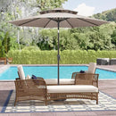 9" Outdoor Patio Umbrella - Double Top Table Umbrella Waterprool UV Protection, Sombrillas de Patio with Push Button Tilt&Crank, Sun Umbrella for Pool, Porch, Garden, Backyard(Taupe) by GreenHaven Gardens