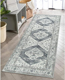 Lahome Boho Small Rug - 2x5 Non-Slip Washable Laundry Room Rug, Lightweight Hallway Rugs Indoor, Oriental Distressed Print Carpet Runners for Bedroom Kitchen Bathroom by TinyTreasures Baby Boutique