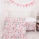 CaSaJa Baby 3-Piece Crib Bedding Set for Boys Girls, Including Soft Quilted Comforter(Blanket), Fitted Crib Sheet and Skirt, Soft Nursery Bedding Set Made of Silky Comfy Materials, Petals Flying by TinyTreasures Baby Boutique