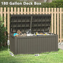 Outdoor Storage Box, 180 Gallon Deck Box, Waterproof and UV Resistant Large Resin Storage Bin, Organization and Storage for Patio Furniture, Outdoor Cushions, Garden Tools, Lockable by CozyNest Decor