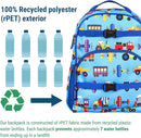 Wildkin ECO rPET 15-inch Kids Backpack – Sustainable, Padded, Adjustable – Trains, Planes & Trucks by TinyTreasures Baby Boutique
