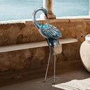 37 Inch Blue Heron Crane Statue, Metal Yard Art Outdoor Decoy, Garden Sculpture for Lawn/Pond Decoration, 1Pc, ORTBL-CR24053A-18 by CozyNest Decor