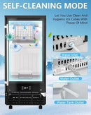 Commercial Ice Maker Machine Reversible Door 120LBS/Day, Undercounter Ice Makers 30LBS Storage Bin and 40 Ice Cubes, Icemaker Machine Brushed Metal with Water Line, Ice Scoop by CozyNest Decor
