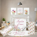 Custom Crib Bedding Set - 5 Pcs Customized Baby Crib Set with Name - Soft Double Layer Flower Nursery Baby Bedding Set for Girls Boys - Personalized for Infants Toddlers by TinyTreasures Baby Boutique