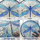Dragonfly Decor Suncatcher Stained Glass Window Hanging - Handmade Artistic Suncatchers for Windows Hanging - Wall Home Decor Suncatcher with Metal Chain and Hook Gift for Women Mom Home Porch Garden by GreenHaven Gardens