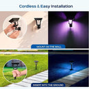 CINOTON RGBW Solar Landscape Pathway Outdoor Lights with 3 Lighting Modes, IP65 Waterproof LED Solar Powered Wall Lights for Garden Yard Lawn Path Driveway Pool Backyard Warm White & Multicolor 4 Pack by CozyNest Decor