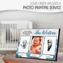 Baby Hand and Footprint Kit with Photo & Birth Details, Inkless Hand and Footprint Kit, Newborn Keepsake Plaque, Baby Shower Gifts (STYLE 1 (Fully Personalized) (Welcome To The World - Baby Boy)) by TinyTreasures Baby Boutique