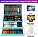 iBayam Arts and Crafts Kits for Kids Teens Girls Boys Adult, 195-Pack Deluxe Art Set Box with 3 PCS Drawing Pads, Canvases, Acrylic Painting, Drawing & Art Supplies for Pumpkin, Halloween, Christmas by TinyTreasures Baby Boutique