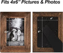 Yaetm-4x6 Picture Frame Set of 2, Natural Solid Wood Distressed Photo Frame, Display On Tabletop And Wall, High Definition Real Glass, Carbonized Black (2 pack) by CozyNest Decor