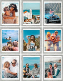 Vittanly 12x16 Picture Frames Set of 9, Shatter Resistant Plexiglass, Display 11x14 Pictures with Mat or 12x16 without Mat, Photo Frames for Wall Mount, Engineered Wood, Grey by CozyNest Decor