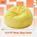 Hobestluk 4.5FT Bean Bag Chair Giant Bean Bag Chair with Filler Included Adult Bean Bag Chairs with Removable Cover for Bedroom Living Room - (Jumbo, Yellow) by CozyNest Decor
