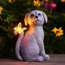 Garden Decor Solar Dog Statues: Outdoor Sculptures with Glowing Butterfly for Lawn Ornaments Yard Art Porch Patio Balcony - Gifts for Mom Grandma Women by GreenHaven Gardens