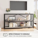 LVB Long Console Table with Storage, Farmhouse Rustic Skinny Entryway Table, Modern Wood Metal Hallway Sofa Table with Shelf, Industrial Narrow Couch Entry Table for Foyer Living Room, Light Grey, 63 by CozyNest Decor