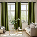 MIULEE Light Olive Green Blackout Curtains for Bedroom Living Room 90 Inches Long 2 panels, Thermal Insulated Room Darkening Drapes Grommet Top Noise Reducing Light Blocking Window Curtains 40x90 Inch by TinyTreasures Baby Boutique