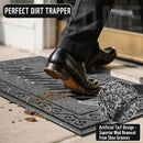 Yimobra Welcome Mat, Heavy Duty Sturdy Door Mats for Home Entrance Outdoor Indoor, Front Doormat for Outside Patio Floor Entry Porch Garage Office, Waterproof, Low Profile, 47 x 24, Black Grey by CozyNest Decor