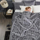 Cozy Bliss Faux Fur Throw Blanket for Couch, Fuzzy Soft Plush Thick Bubble Blanket for Sofa Bedroom Living Room, 108 * 90 Inches Light Grey by CozyNest Decor