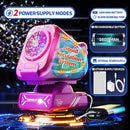 2025 Upgraded Bubble Machine with Remote Control, Automatic Rotation & RGB Lights, 1800mAh Rechargeable Battery, Type-C Charge, Bubble Maker for Kids, Weddings, Birthday Parties, Outdoor Activities by TinyTreasures Baby Boutique