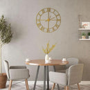 Large Modern Metal Wall Clocks Rustic Round Silent Non Ticking Battery Operated Roman Numerals Clock for Living Room/Bedroom/Kitchen Wall Decor-(Gold, 40cm) by CozyNest Decor