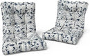 LVTXIII Outdoor Low Back Chair Cushions, Seasonal Replacement Adirondack Chair Cushion with Ties, Patio Waterproof Seat Cushions for Home Garden Use, 21 W x 21 D, Set of 2, Damask Lapis