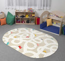 STARUIA Small Kids Rug for Kids Room, 3'x5' Washable Road Rug for Baby Nursery, Non-Slip Car Rugs for Playroom, Tan Traffic Play Mat Soft Fun Rugs for Boys Girls Dorm Toy Room Tent by CozyNest Decor