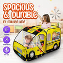 Kiddzery School Bus Pop Up Kids Play Tent - Tents with Sound Play Button for Toddler & Up - Girls and Boys Magic Wheels Bus for Indoor & Outdoor - Pretend Toy Playhouse - Playhouses for Toddlers by TinyTreasures Baby Boutique