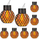 GIGALUMI Solar Lights Outdoor Waterproof,8 Pack Solar Hanging Lights with Flickering Flame,Outdoor Solar Lights for Yard,Patio,Tree,Camping,Christmas Decoration,New Upgraded Larger Lanterns by GreenHaven Gardens