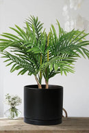 Aveyas 8 inch Ceramic Plant Pot with Drainage Hole and Saucer - Suitable for Indoor and Outdoor Use, Modern Planters for House Garden Flower Tree Snake Monstera Plants (8", Matte Black)