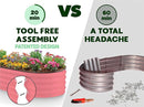 Galvanized Raised Garden Beds Outdoor // 4×2×1 ft Planter Raised Beds for Gardening, Vegetables, Flowers // Large Metal Garden Box (Pink) // Patented Tool-Free Design by GreenHaven Gardens