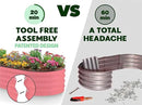 Galvanized Raised Garden Beds Outdoor // 4×2×1 ft (2-Pack) Planter Raised Beds for Gardening, Vegetables, Flowers // Large Metal Garden Box (Pink) // Patented Tool-Free Design by GreenHaven Gardens