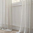 FMFUNCTEX Linen Sheer Curtains for Bedroom, Grey Curtains 96 inches Long for Living Room, Gray Farmhouse French Flax Blend Window Draperies, Rod Pocket 2 Panels Set by CozyNest Decor