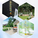 H&D HYALINE & DORA Glass Gazing Ball Spiral Tail Decorative Sun Catcher,17.7in Rainbow Maker Double-Spiral W/Yellow Crystal Ball Prism Sun Catcher for Indoor Outdoor Garden Decoration by GreenHaven Gardens
