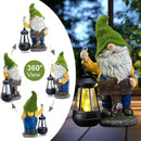 Garden Gnome Outdoor Statues with Solar Lights,Resin Flocked Solar Gnome Statue Holding Lantern,Outdoor Gnomes Decorations for Garden, Patio Gnome Gifts for Mom by CozyNest Decor