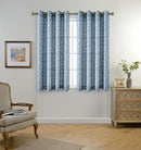 MIUCO Floral Embroidery Semi Sheer Curtains Faux Linen Grommet Curtains for Bedroom 52 x 63 Inch 2 Panels, Dusty Blue by CozyNest Decor