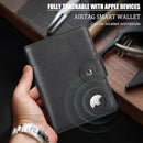 Polare Luxury RFID Blocking Leather Passport Holder Travel Wallet For Men and Women (Black with AirTag Slot(Snap Version)) by TinyTreasures Baby Boutique