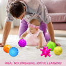 Baby Textured Multi Sensory Toys Massage Ball Gift Set BPA Free for Toddlers 1-3 Soft Balls Montessori Infant Baby Toys 6 to 12 Months 6 Pack by TinyTreasures Baby Boutique