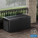 102 Gallon Outdoor Storage Box Waterproof, UV Resistant Resin Deck Box with Hydraulic Rod, Lockable Design and Enhanced Durability for Patio, Garden, and Poolside Use by CozyNest Decor