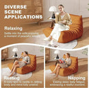 Bean Bag Chair for Adults, Bean Bag Sofa - Adult Size with Soft Waterproof Fabric for Living Room, Apartments, Reading Corner, Gaming, and Movie Venue (DarkOrange) by CozyNest Decor