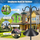 Gtongoko Bird Feeder Pole Squirrel Proof, 92 Inch Double Shepherds Hook for Outdoor with Squirrel Baffles Adjustable Heavy Duty with 5 Prongs Base for Hanging Plants, Bird Feeders, Black by GreenHaven Gardens