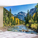 AMM Nature Forest Mountain Tapestry Green Pine Tree Tapestry for Bedroom Aesthetic Flowing River Landscape Tapestries Wall Hanging Bird Decor for Living Room Classroom Dorm Office by CozyNest Decor