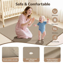 Baby Play Mat 47x47 Inches, Extra Thick 1.2" Foam Floor Mat for Tummy Time & Crawling, Waterproof Non-Slip Faux Leather Playpen Mat for Infants Toddlers, Indoor Outdoor Gym Activity, Brown by TinyTreasures Baby Boutique