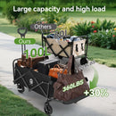 AYP Collapsible Wagon Cart Foldable with Wheels, Beach Wagon with Extended Tailgate & Brake, Heavy Duty Rolling Carts for Garden, Grocery Shopping, Camping, Outdoor Sports, Yard Work, Fishing by GreenHaven Gardens