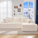 Hobestluk 96“ Modular Sectional Sofa Couches L-Shape Couch 3 Seat Modular Sofa Memory Foam Sectional Couches for Living Room, Cloud Couch with Oversized Chaise (White, Stripe (Right Facing Chaise)) by CozyNest Decor
