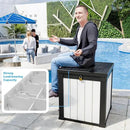 50 Gallon Deck Box Large Outdoor Storage for Patio Furniture,Outdoor Cushions,Garden Tools and Pool Supplies,Waterproof,Resin,Lockable(Black-White) by CozyNest Decor