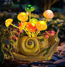 Solar Lights Outdoor Garden Statue,Cute Snails Figurines with Mushroom LED Solar Lights Fairy Garden Accessories,Birthday Gifts for Women Mom Gardening for Patio,Yard Art,Lawn Ornament,Porch,Backyard by GreenHaven Gardens